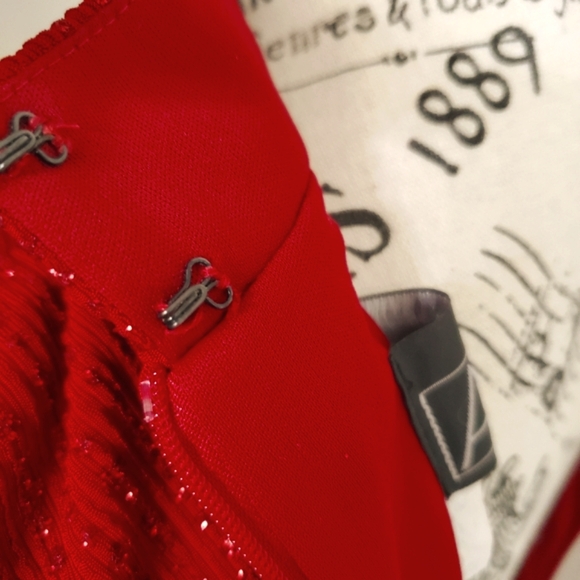 Alex Evenings Women's Red Sparkle Gown (AF02) - Picture 9 of 10